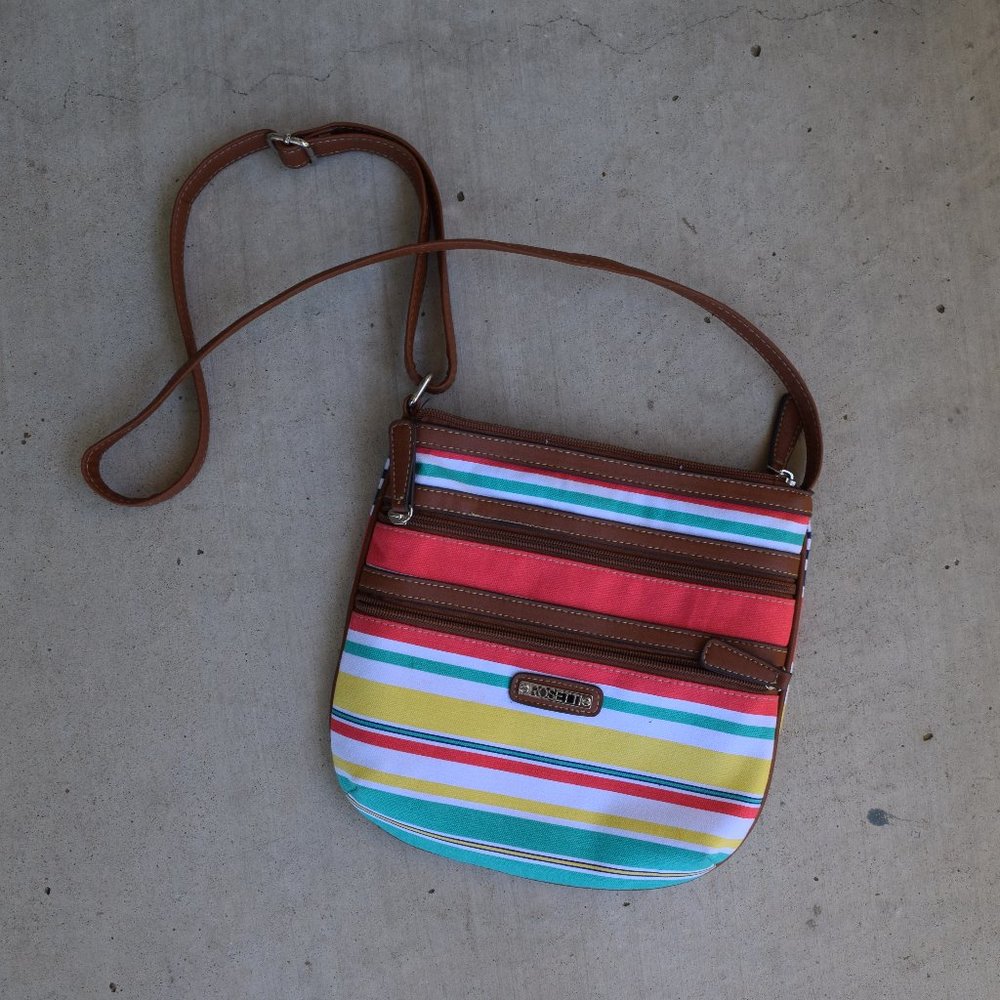 Multicolored Striped Cross Body Bag